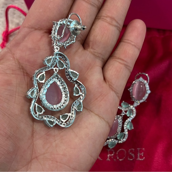 Jaipur Rose Handmade Statement Earrings - Picture 7 of 8